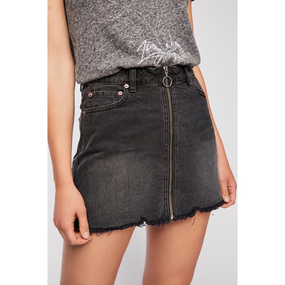 Free People Zip It Up Denim Mini Skirt - Picture 6 of 9